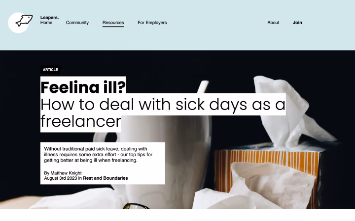 Taking sick days as a freelancer