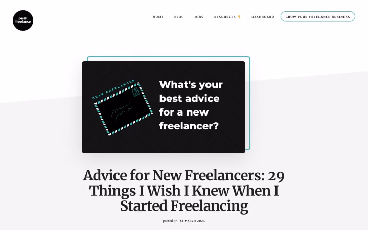 Advice for new freelancers