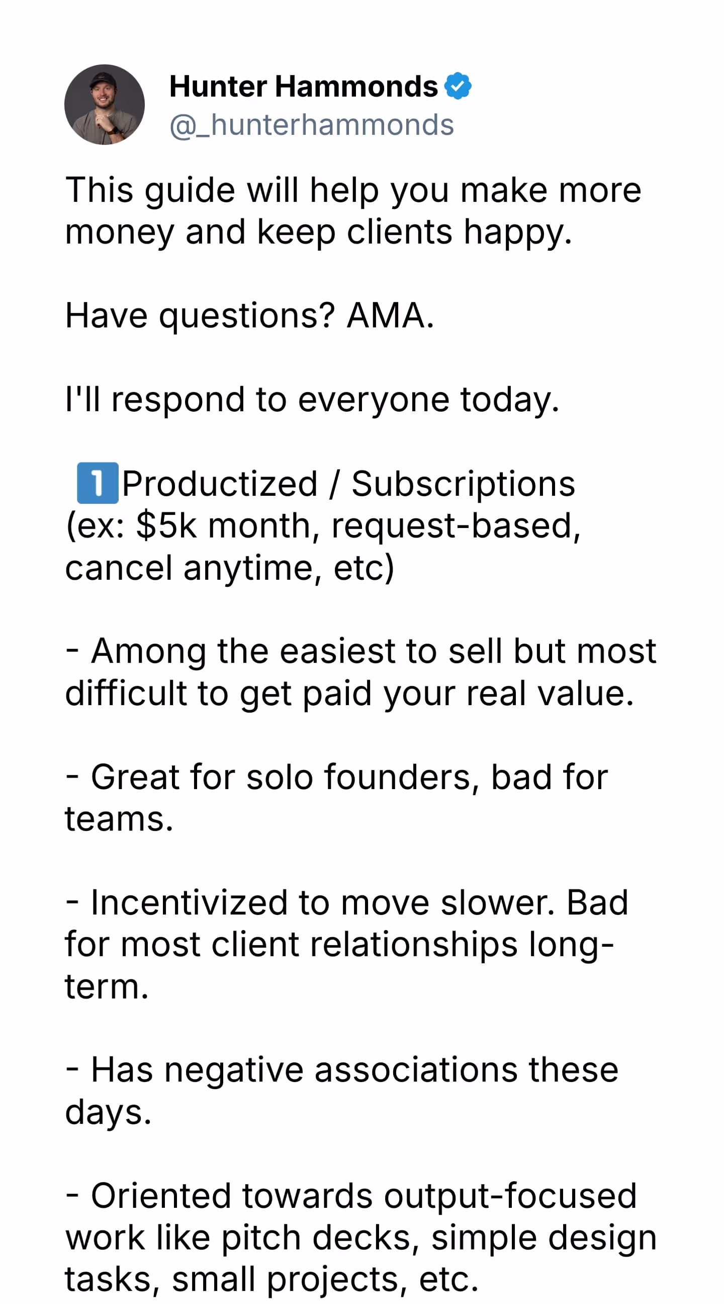 Pricing approaches